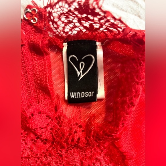 Windsor Elegant Red Lace Dress Size Small - Picture 5 of 13